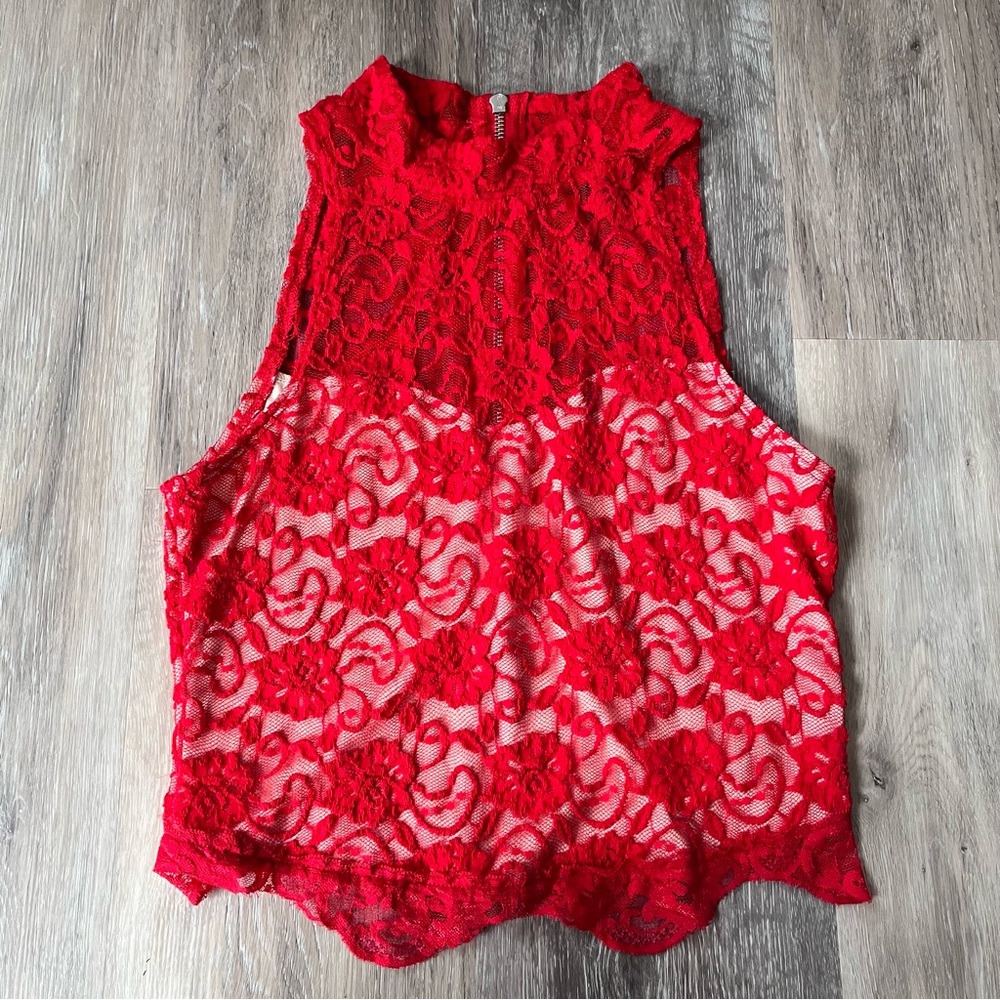 Sexy Red Lace Top